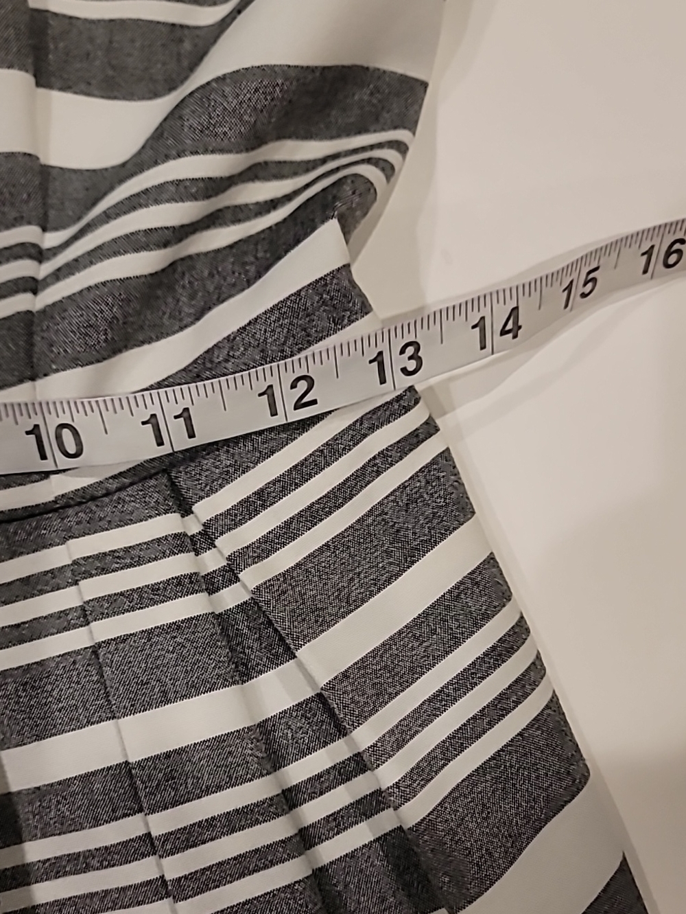 Calvin Klein Gray and White Striped Sleeveless Fit-and-Flare Dress 2 - Picture 8 of 14
